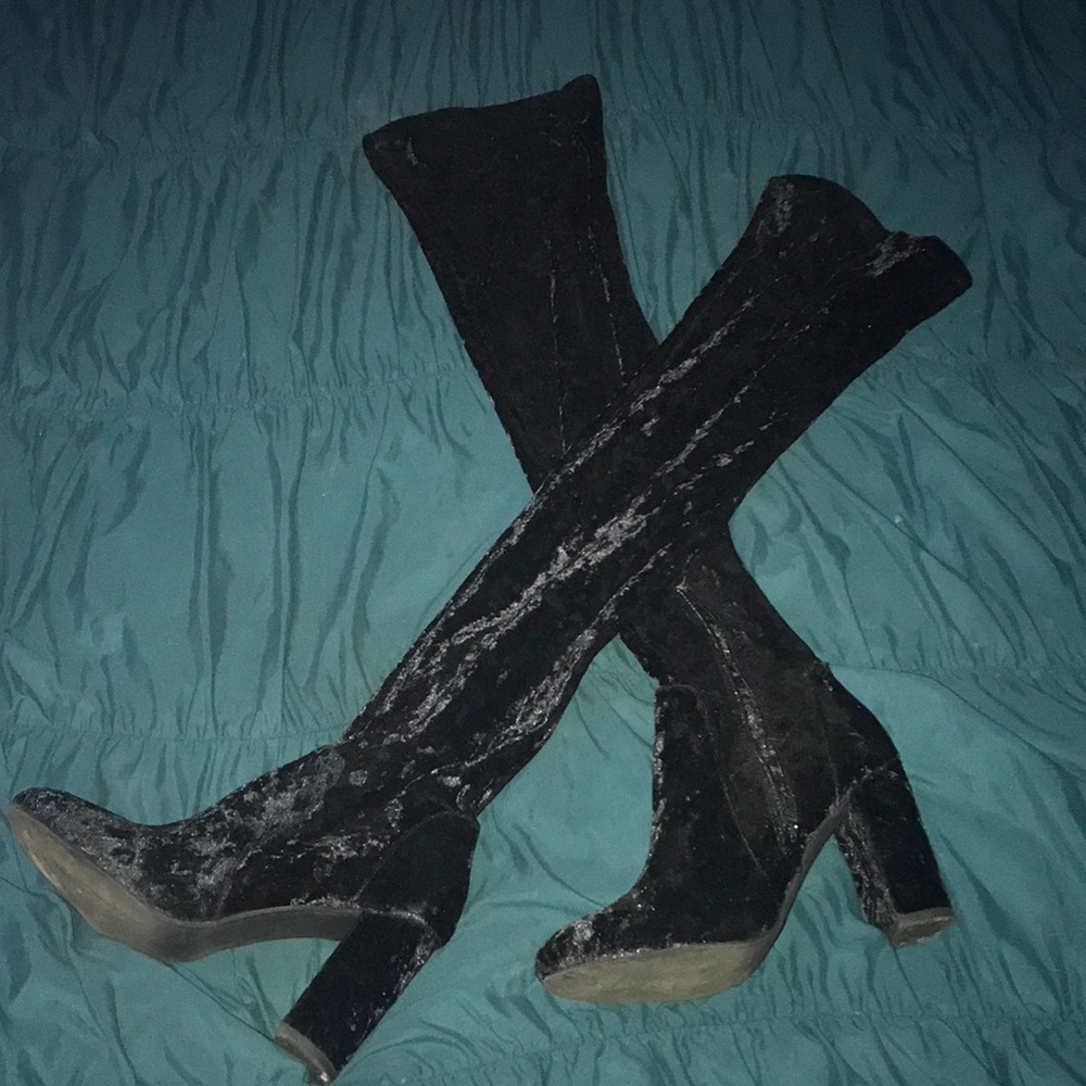 4"heel Velvet THIGH HIGHS